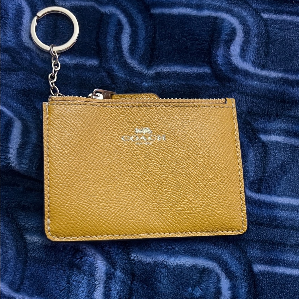 Coach Mustard Leather Keychain Wallet
